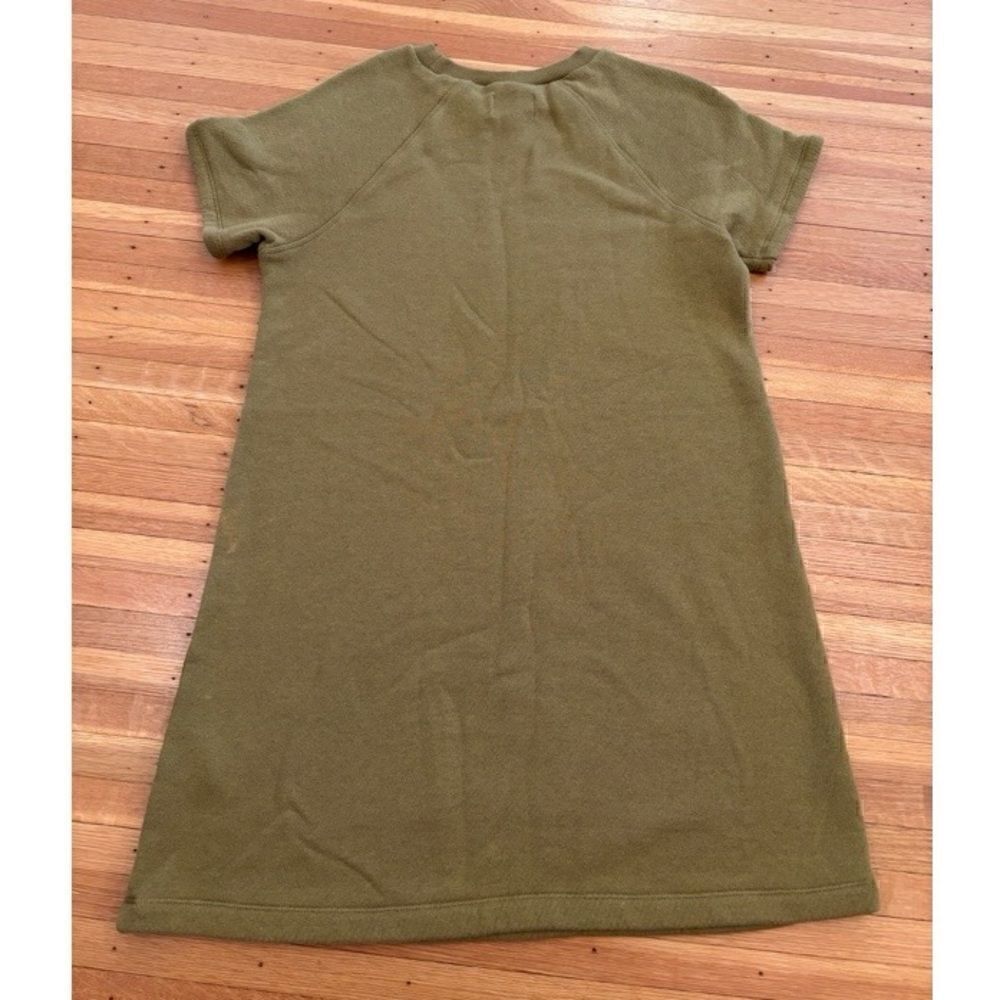 Madewell army green short sleeve sweatshirt dress NWT